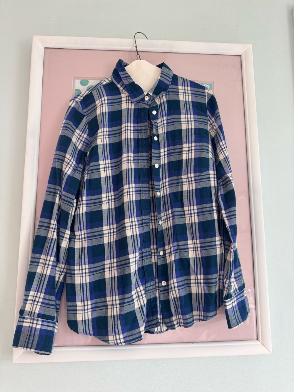 J. Crew Kids Navy and White Plaid Button-Down Shirt